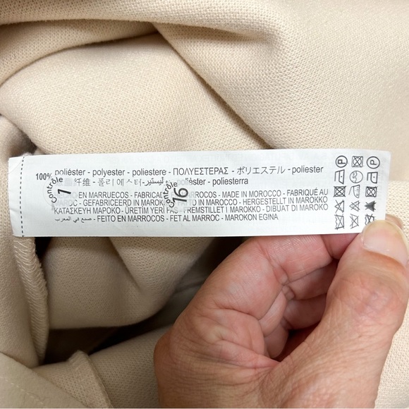 Zara Ivory Felted Pull On Elastic Waistband Asymmetrical Midi Skirt Small NWT - Picture 13 of 14